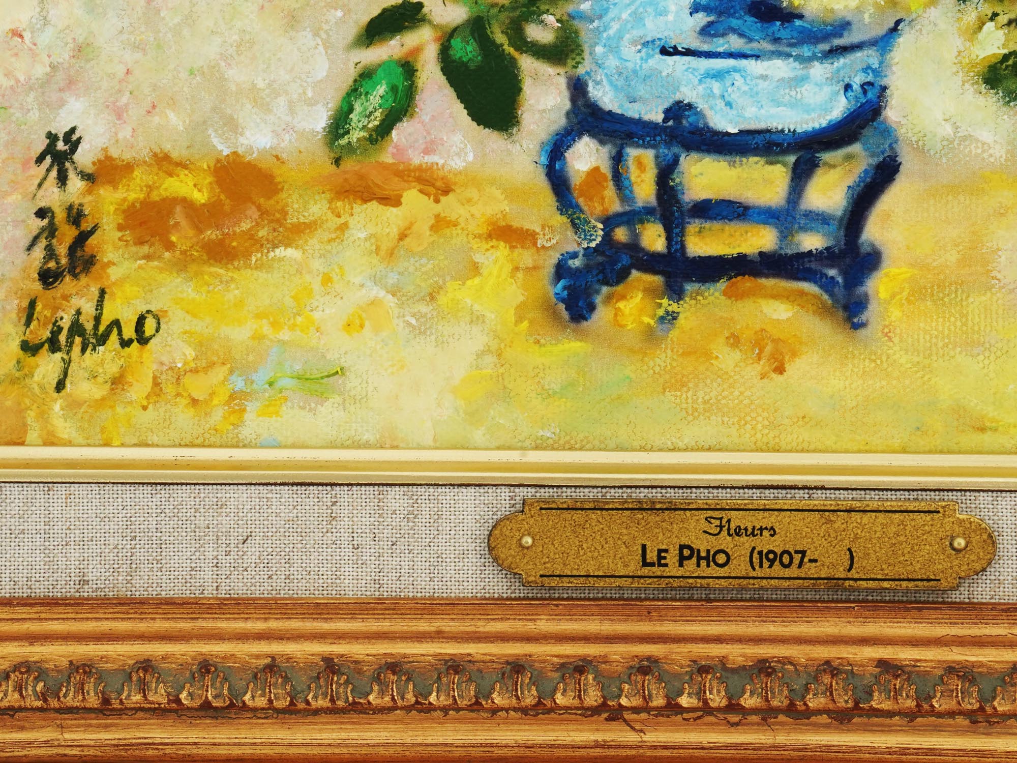 VIETNAMESE FRENCH FLOWERS OIL PAINTING BY LE PHO PIC-2